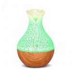LED Color Changing Wood Grain Crackle Small Vase U
