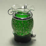 Green Crackle Glass Plug-in Oil Warmer